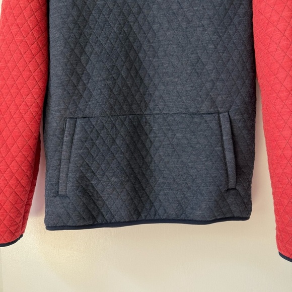 Marine Layer Cut & Sew Corbet Colorblock Pullover in Mood Indigo/Red - Picture 7 of 12